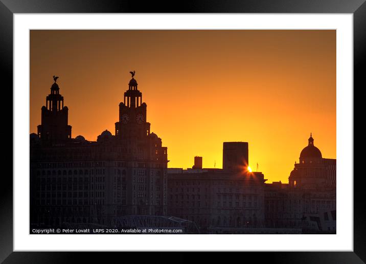Liverpool Sunrise - Three Graces Framed Mounted Print by Peter Lovatt  LRPS