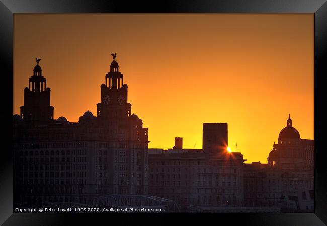 Liverpool Sunrise - Three Graces Framed Print by Peter Lovatt  LRPS