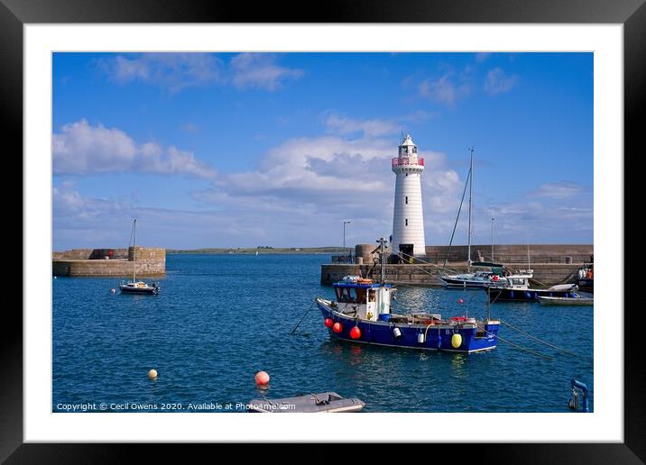 Donaghadee lighthouse Framed Mounted Print by Cecil Owens