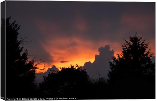 Sunset over Cumbernauld Canvas Print by Derek Corner