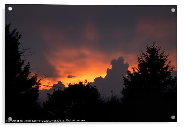 Sunset over Cumbernauld Acrylic by Derek Corner