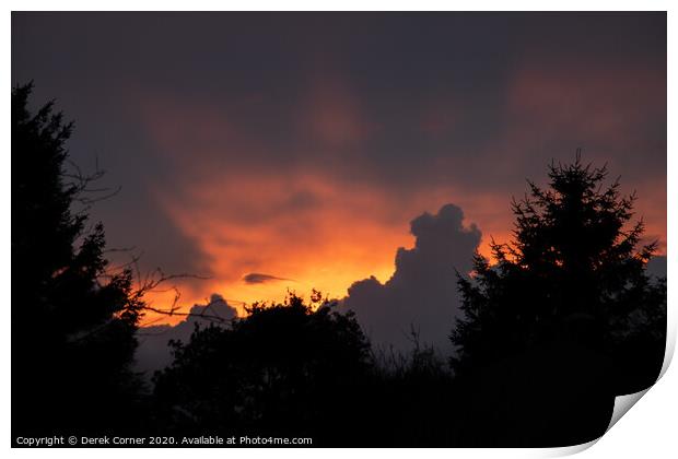 Sunset over Cumbernauld Print by Derek Corner