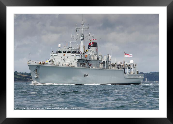 HMS Hurworth - a minesweeper  Framed Mounted Print by Mary Fletcher