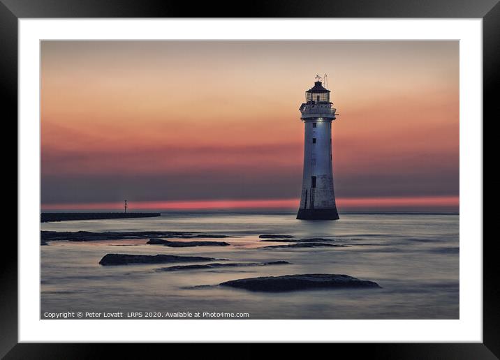 Fort Perch Rock Lighthouse at sunset Framed Mounted Print by Peter Lovatt  LRPS