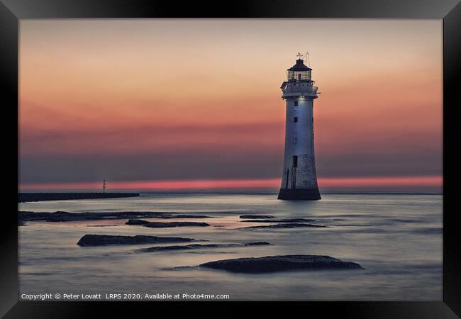Fort Perch Rock Lighthouse at sunset Framed Print by Peter Lovatt  LRPS