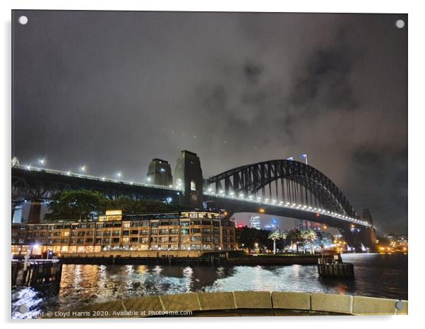 Sydney Harbour Bridge in storm Acrylic by Lloyd Harris