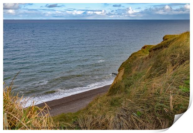 Sheringham cliff top Print by Chris Yaxley