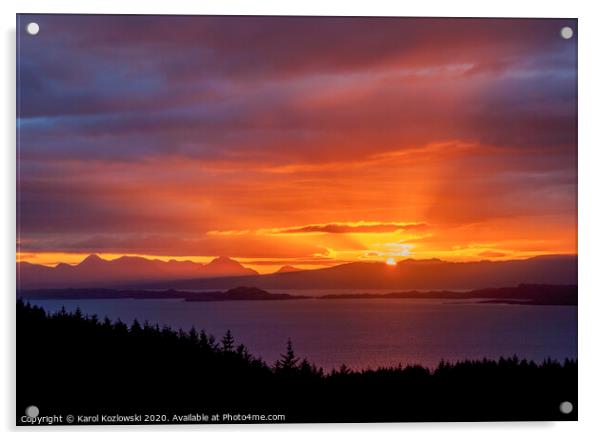 Sunrise at Isle of Skye Acrylic by Karol Kozlowski