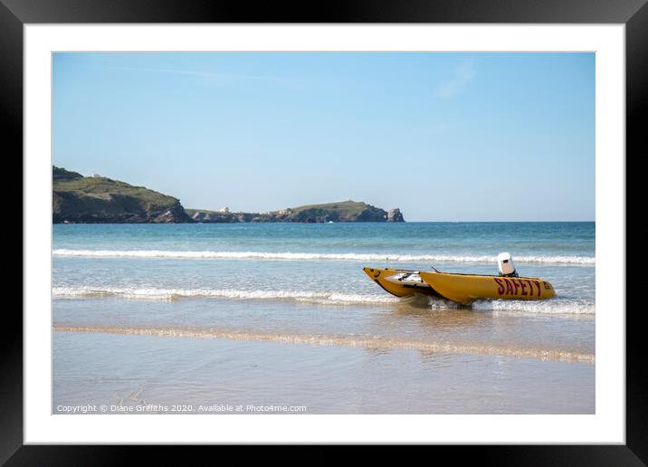 Newquay Towan Beach Framed Mounted Print by Diane Griffiths