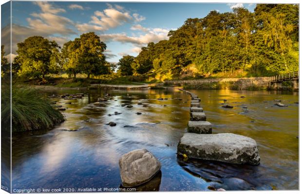 River stepping stones  Canvas Print by kevin cook