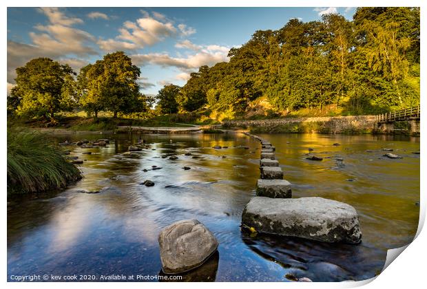 River stepping stones  Print by kevin cook