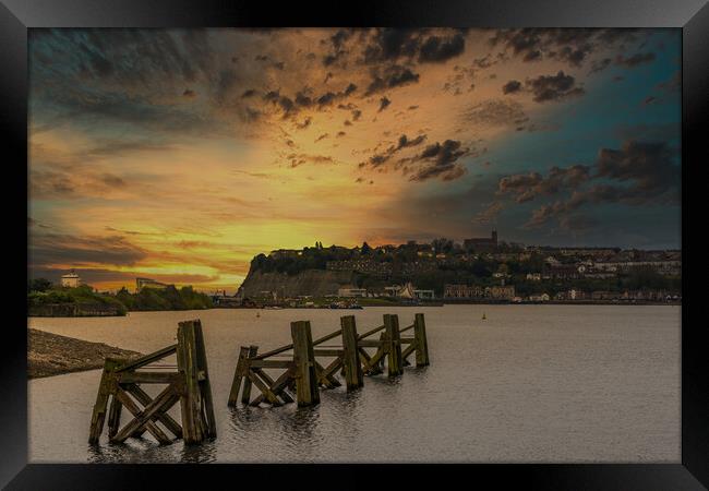 Cardiff Bay Dramatic Sunset Framed Print by Steve Purnell