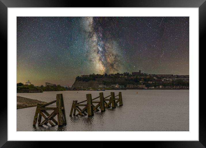 Cardiff Bay Milky Way Framed Mounted Print by Steve Purnell