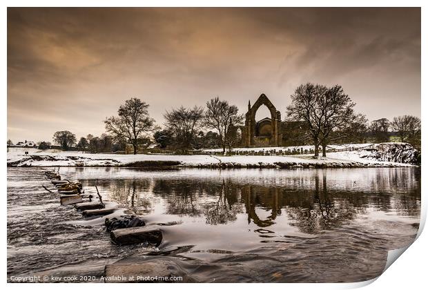 Abbey sunset Print by kevin cook