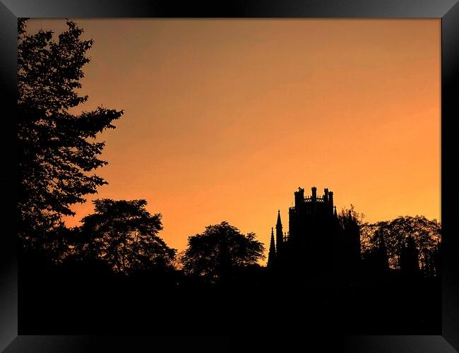 Ely Cathedral Sunset  Framed Print by Jacqui Farrell