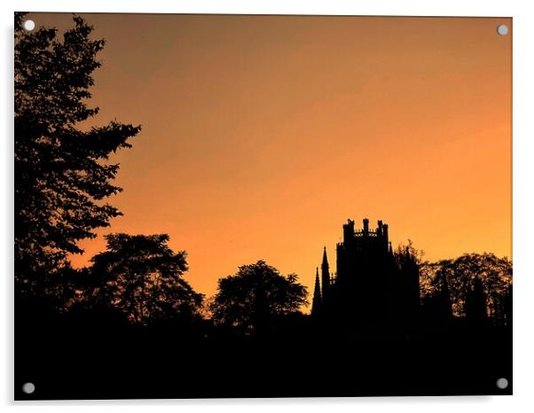 Ely Cathedral Sunset  Acrylic by Jacqui Farrell