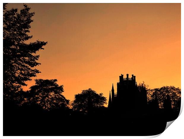 Ely Cathedral Sunset  Print by Jacqui Farrell