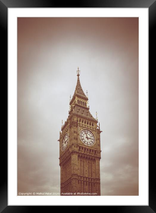 Toned image of Big Ben in Westminster - London Framed Mounted Print by Mehul Patel
