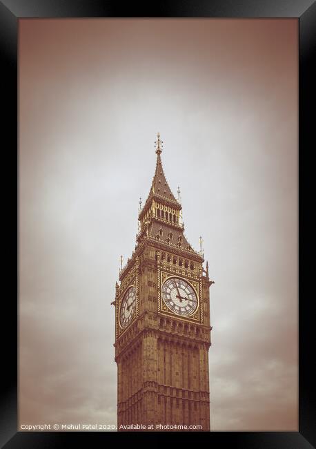 Toned image of Big Ben in Westminster - London Framed Print by Mehul Patel