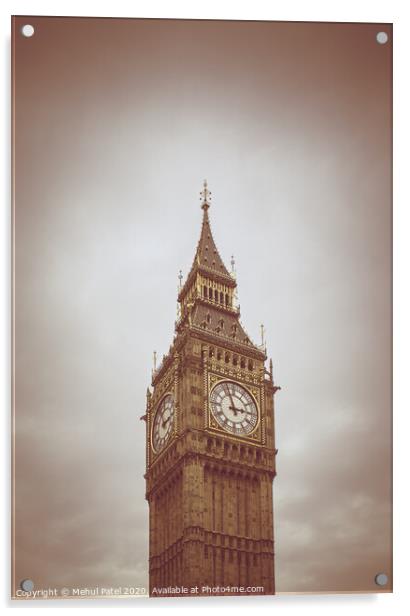 Toned image of Big Ben in Westminster - London Acrylic by Mehul Patel