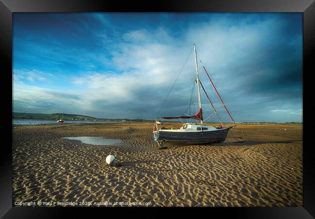 Yacht on the Sand, Exmouth Framed Print by Paul F Prestidge