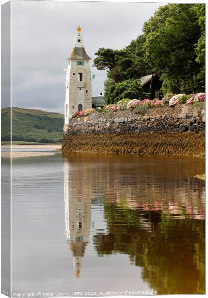 Reflection of the Camera Obscura, Portmeirion Canvas Print by Peter Lovatt  LRPS