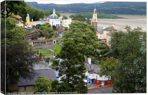 Portmeirion - View from the view point above the V Canvas Print by Peter Lovatt  LRPS