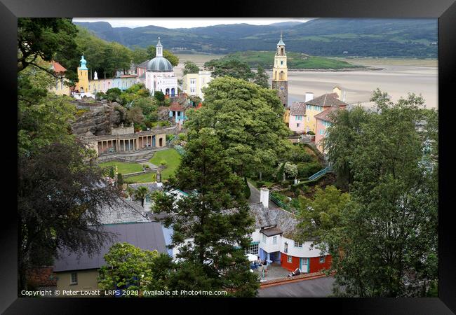 Portmeirion - View from the view point above the V Framed Print by Peter Lovatt  LRPS