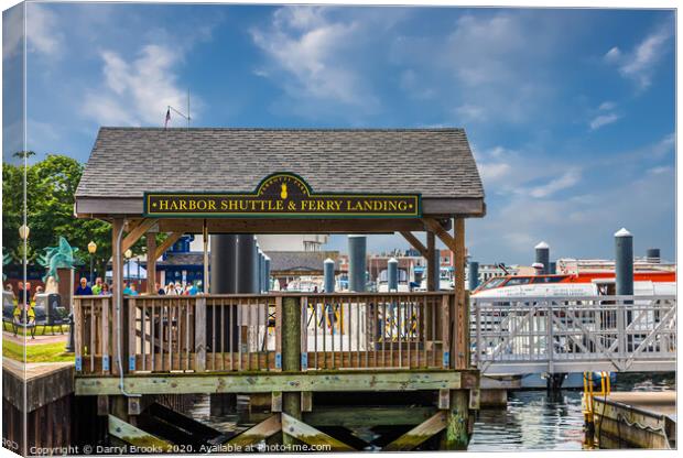 Perrotti Park Harbor Shuttle and Ferry Landing in Newport Canvas Print by Darryl Brooks