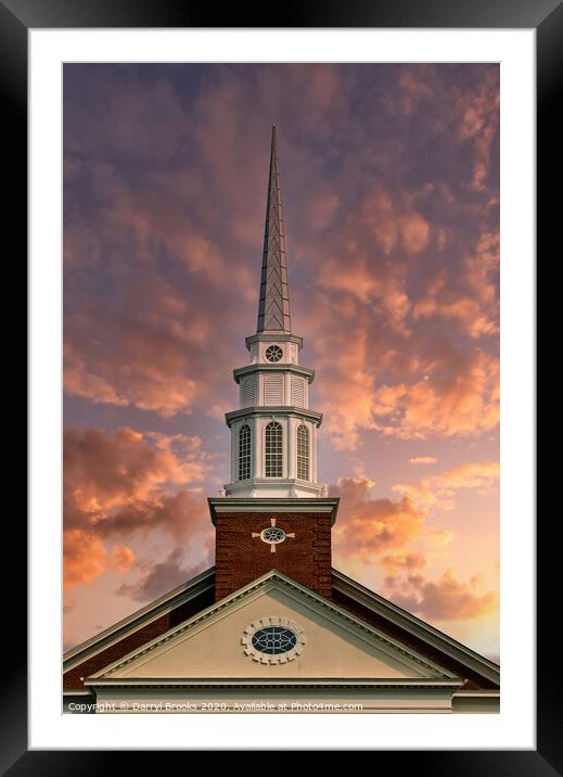 Steeple at Dawn Framed Mounted Print by Darryl Brooks