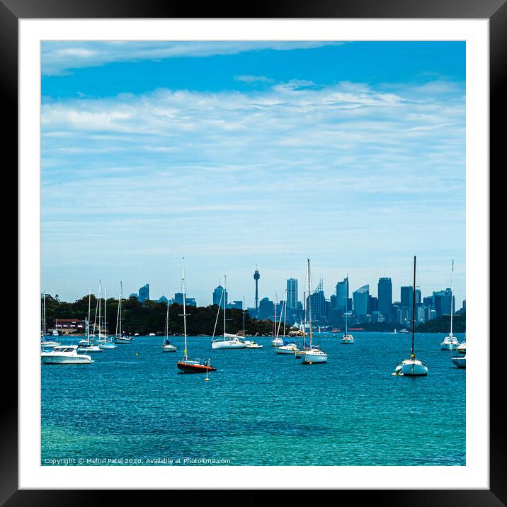 View of Sydney Harbour, New South Wales, Australia Framed Mounted Print by Mehul Patel
