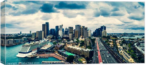 Panoramic view of Sydney Harbour city skyline  Canvas Print by Mehul Patel