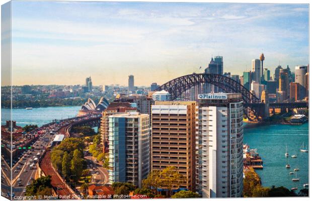 Sydney Harbour view from North Sydney, Sydney, New South Wales, Australia Canvas Print by Mehul Patel