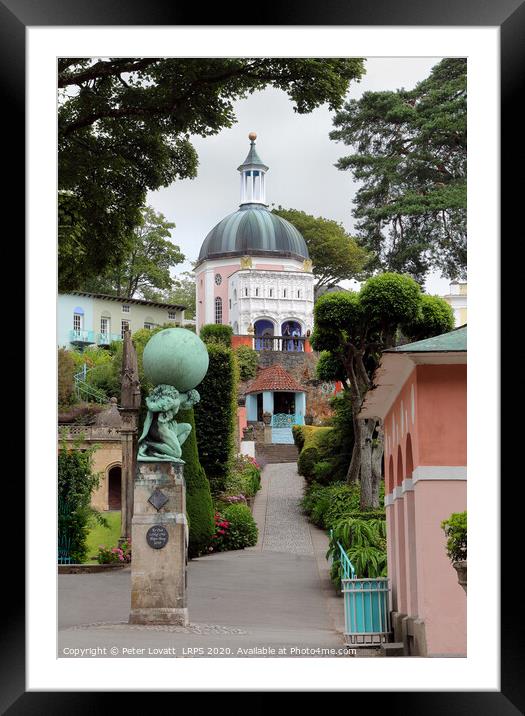 Portmeirion - View towards the Dome Framed Mounted Print by Peter Lovatt  LRPS
