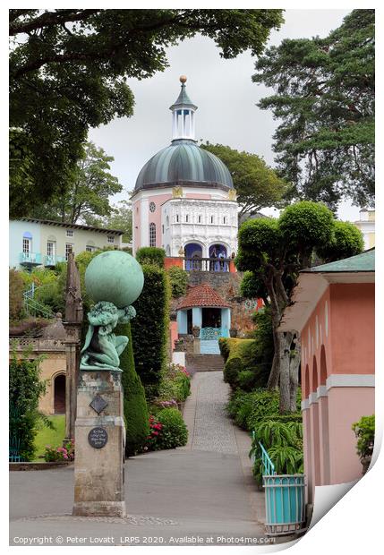 Portmeirion - View towards the Dome Print by Peter Lovatt  LRPS