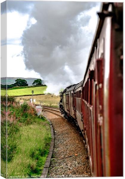 View from the window of a Steam Train Canvas Print by Joy Newbould
