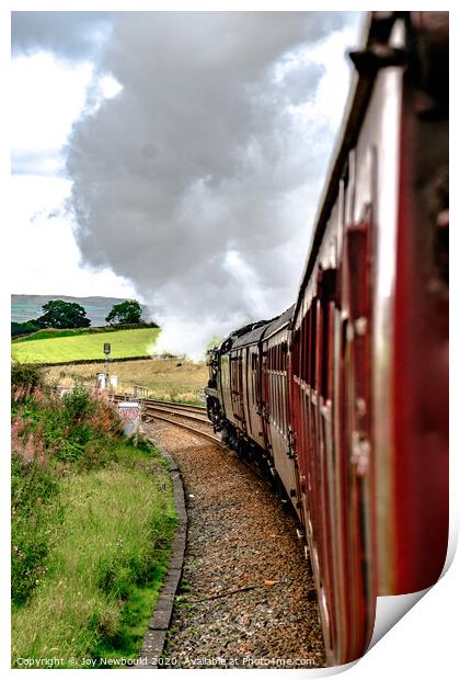 View from the window of a Steam Train Print by Joy Newbould