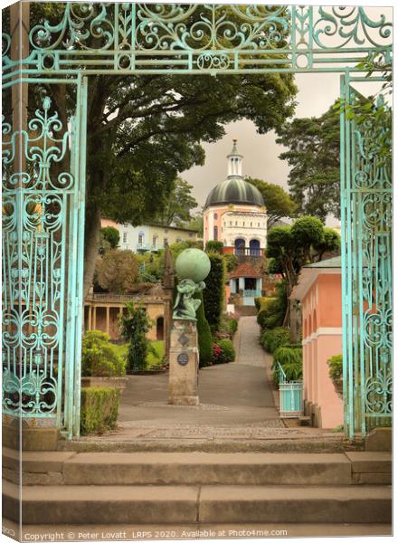 Portmeirion - View towards the Dome Canvas Print by Peter Lovatt  LRPS