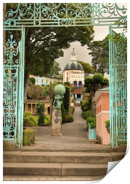 Portmeirion - View towards the Dome Print by Peter Lovatt  LRPS