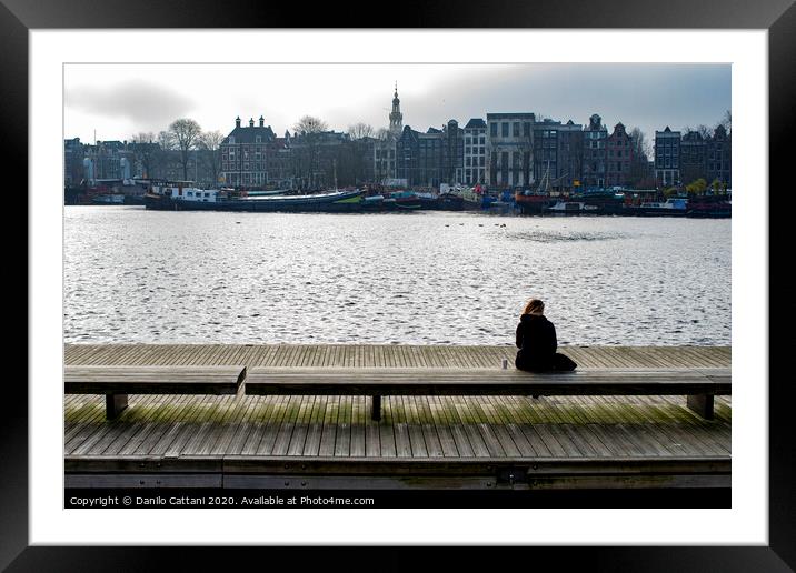 Girl in Amsterdam Framed Mounted Print by Danilo Cattani