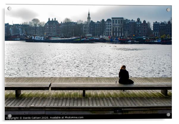 Girl in Amsterdam Acrylic by Danilo Cattani