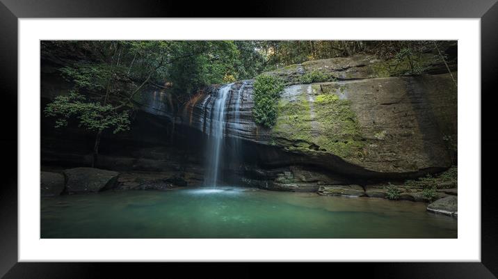 Serenity Falls Framed Mounted Print by Pete Evans