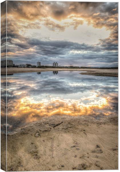 Reflections at Sunset Canvas Print by Pete Evans