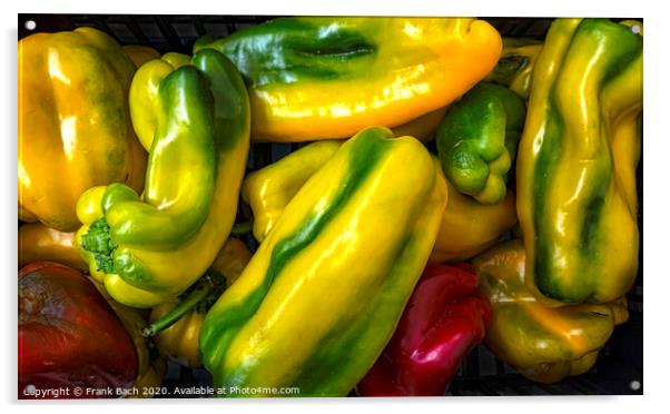 Colorful peppers, natural background Acrylic by Frank Bach