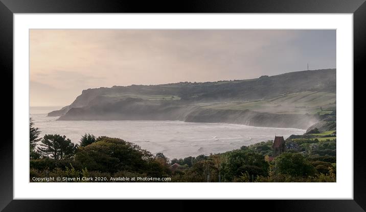 Robin Hood's Bay - Mist Rolling In From The Sea Framed Mounted Print by Steve H Clark