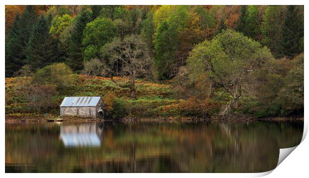 The Boathouse at Dubh Loch Print by Rich Fotografi 