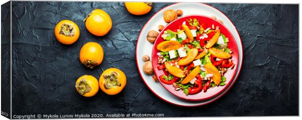 Salad with persimmon Canvas Print by Mykola Lunov Mykola