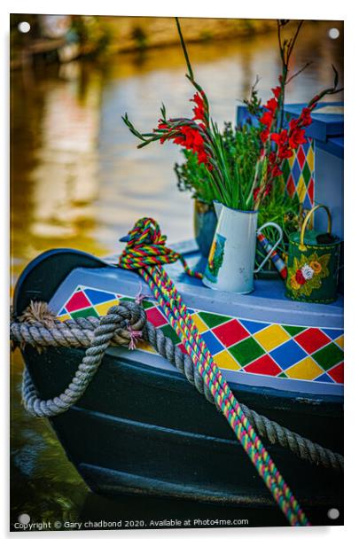 Narrow Boat Acrylic by Gary chadbond