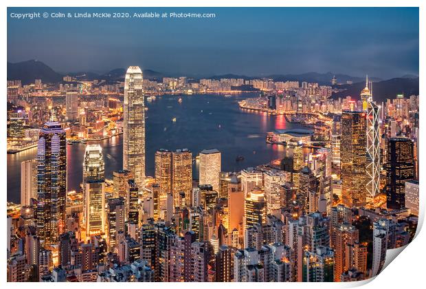Hong Kong Evening Print by Colin & Linda McKie