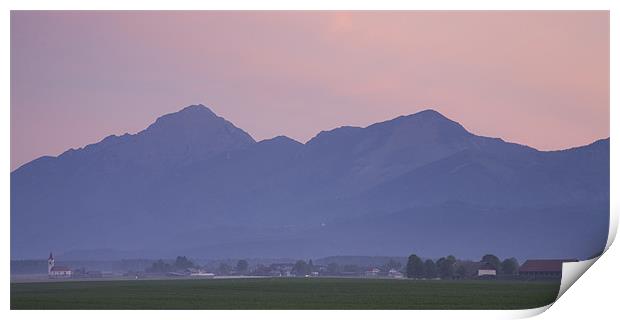 Kamnik Alps at dawn, Slovenia. Print by Ian Middleton
